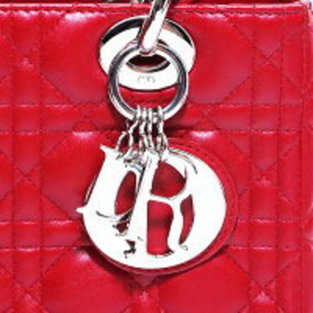 Christian Dior Lady Leather Handbag Red - Picture 8 of 13